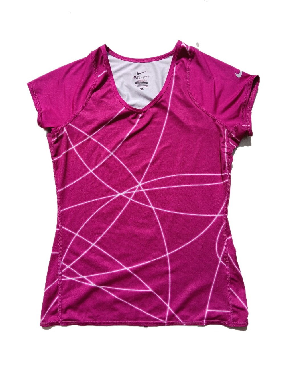 Nike Dri-fit Hot Pink V Neck T Shirt